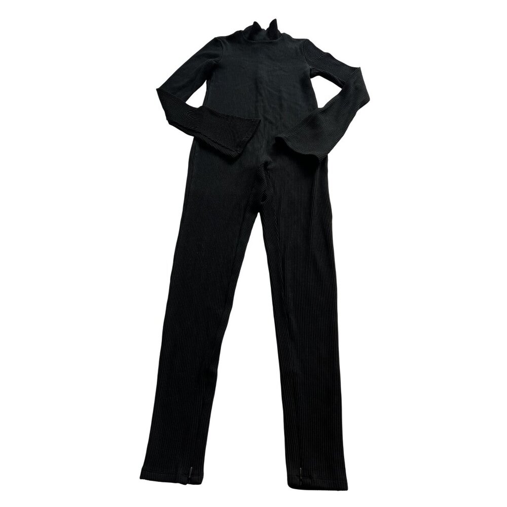 SANS FAFF Tina Turtleneck Enviro Rib Catsuit in Black
